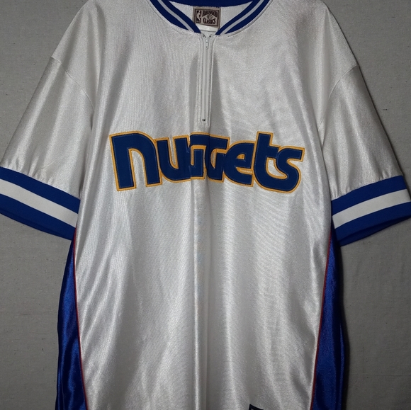 Majestic Denver Nuggets NBA Hardwood classic spellout 1/4-zip pullover jersey L - Picture 8 of 15